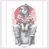 Sticker Mime Mastiff � Silent Funny Dog (Feuille)