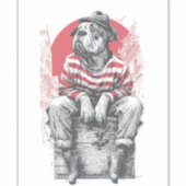 Sticker Mime Mastiff � Silent Funny Dog (Devant)