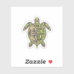 Sticker Mimi Grand-mère Tortue de mer Vintage Floral Shirt