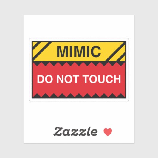 Sticker Mimic Ne Touche Pas Signal Drôle Tabletop RPG (Feuille)