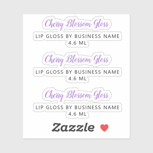 Sticker Mince Purple Script Nettoyer le maquillage brillan (Feuille)