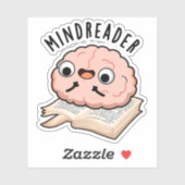 Sticker Mince Reader Funny Brain Pun (Feuille)