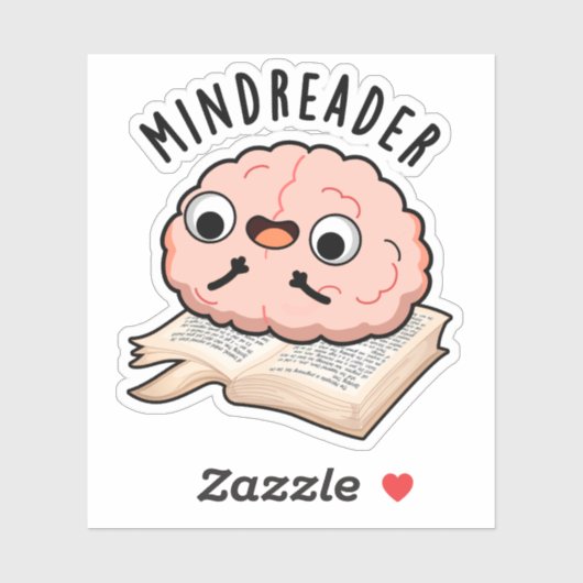 Sticker Mince Reader Funny Brain Pun (Feuille)