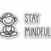 Sticker Mindfulness mignonne Noir et Blanc (Devant)