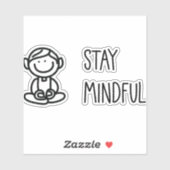 Sticker Mindfulness mignonne Noir et Blanc (Feuille)