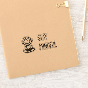 Sticker Mindfulness mignonne Noir et Blanc