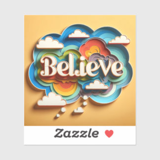 Sticker MindSphere : Croyez en l'Autocollant couleur vivan