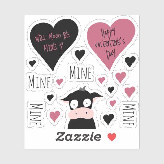Sticker Mine Cute Mine Mine Mine Collection de mines Vache (Feuille)