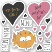 Sticker Mine Cute Mine Mine Mine Puffer Fish Thème (Devant)