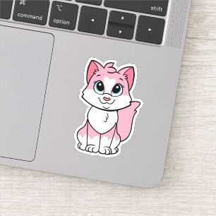 Sticker Minette, chaton rose