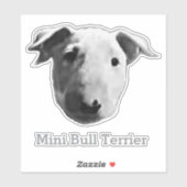 Sticker Mini Bull Terrier (Feuille)