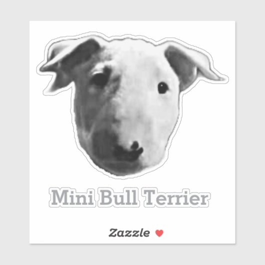 Sticker Mini Bull Terrier (Feuille)