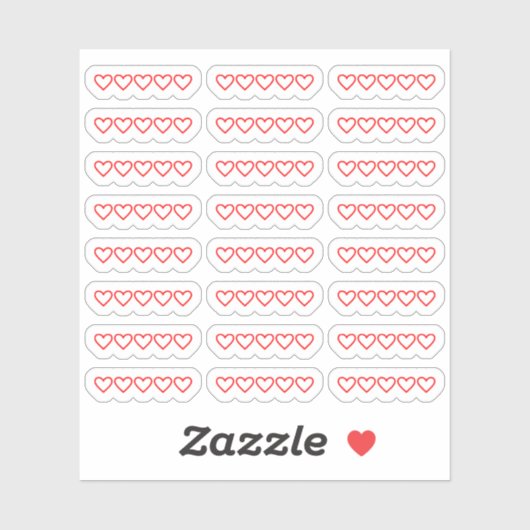 Sticker Mini Coeurs Blank Book Movie Notation Bujo Planner (Feuille)