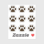 Sticker Mini Empreintes de pattes Chat Dark Brown Animal T (Feuille)