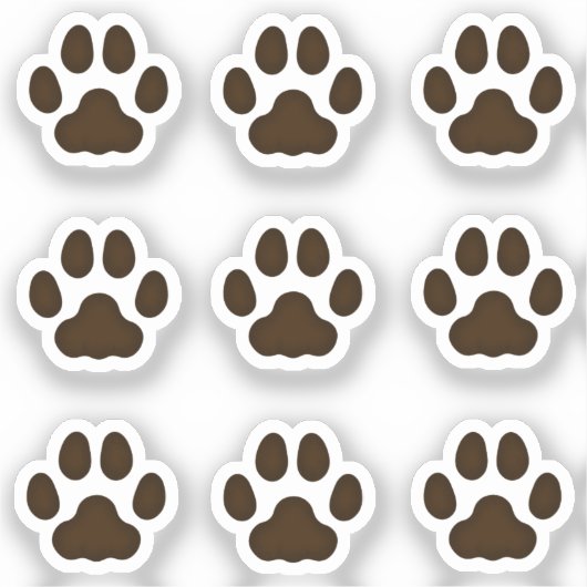 Sticker Mini Empreintes de pattes Chat Dark Brown Animal T (Recto)