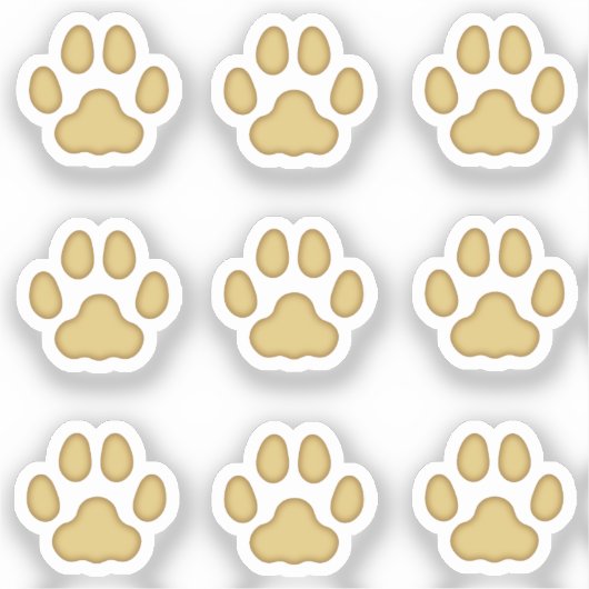 Sticker Mini Empreintes de pattes Chat Tan Animal Tracks S (Recto)