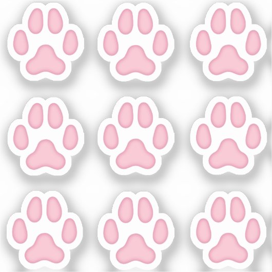 Sticker Mini Empreintes de pattes Chiens Pink Animal Track (Recto)