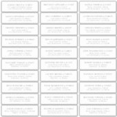 Sticker Mini moderne Elégant Nom d'invité Adresse (Devant)