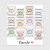 Sticker Mini Monthly Index Tab Pastel Bujo Planner Folded  (Feuille)