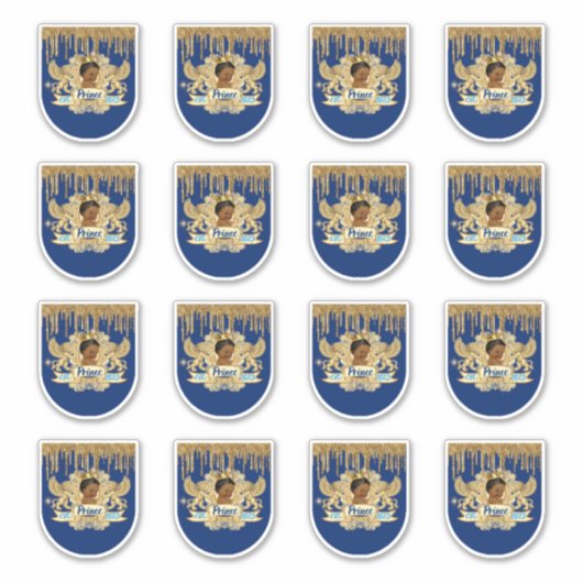 Sticker Mini Sanitier Royal African Prince Blue & Gold (Devant)