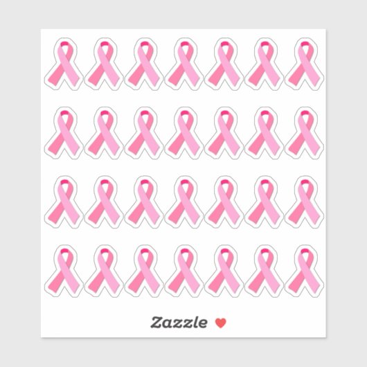 Sticker Mini Sensibilisation au cancer du sein Ruban rose (Feuille)