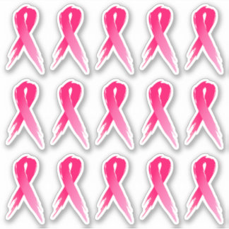 Sticker Mini Sensibilisation au cancer du sein Rubans rose