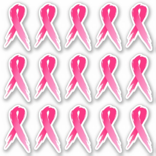 Sticker Mini Sensibilisation au cancer du sein Rubans rose (Devant)