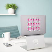 Sticker Mini Sensibilisation au cancer du sein Rubans rose (Ordinateur portable sur le bureau)