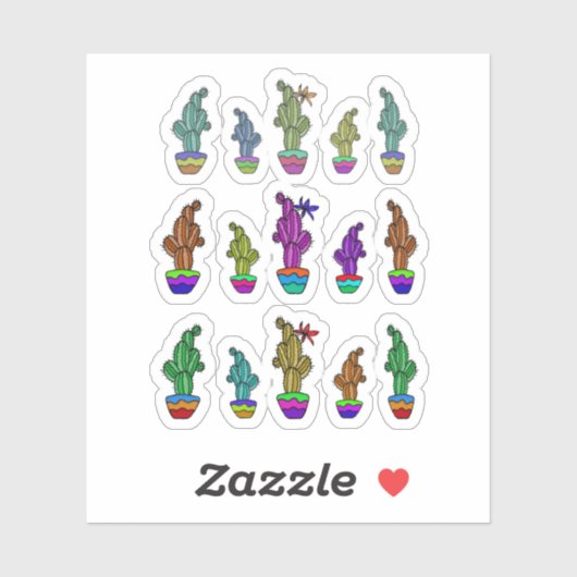 Sticker Mini-set Cactus, pack, paquet (Feuille)