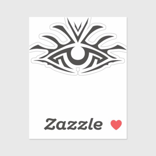 Sticker Minimal Black Ink Tattoo Style Artwork (Feuille)