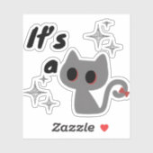 Sticker  Minimal Cute Cat It’s a  (Feuille)