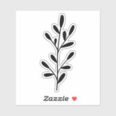Sticker Minimal Design Black Botanical Branch (Feuille)