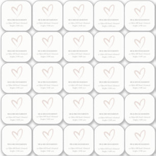 Sticker Minimal Élégant Simple Blush Heart Nom de l'invité