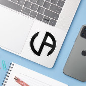 Sticker Minimal Letter VA Classique (Ordinateur portable avec iPhone)