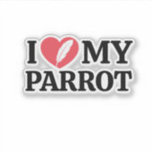 Sticker Minimal Personalized Parrot Lover Quote Typography (Devant)