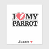 Sticker Minimal Personalized Parrot Lover Quote Typography (Feuille)