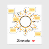 Sticker Minimal Sun Aesthetic  (Feuille)