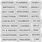 Sticker Minimal Text Planner Tab Label Binder Divider Tab (Devant)