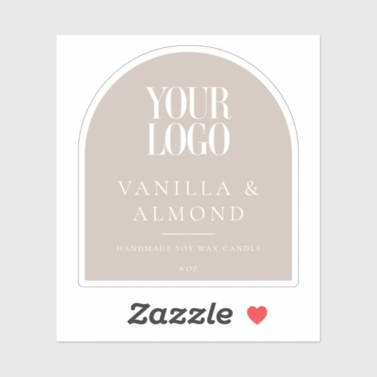 Sticker Minimalist Arch Custom Logo Candle Label (Feuille)