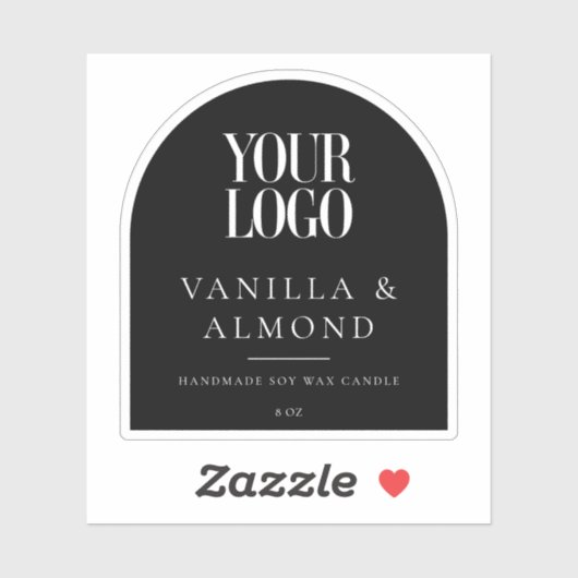 Sticker Minimalist Arch Custom Logo Candle Label (Feuille)