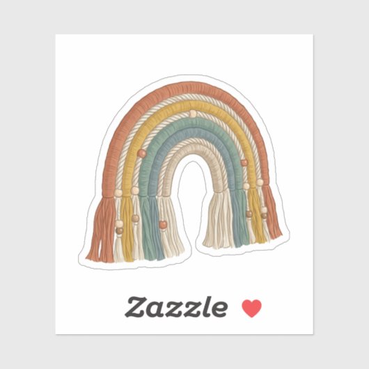 Sticker Minimalist Boho Macramé Rainbow (Feuille)
