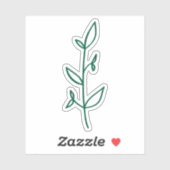 Sticker Minimalist Greenery Line Art (Feuille)
