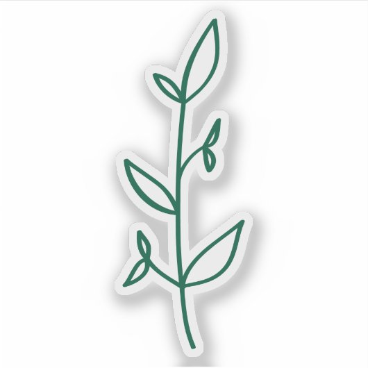 Sticker Minimalist Greenery Line Art (Devant)