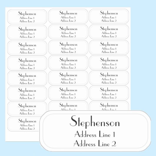 Sticker Minimalist Last Name Return Address Transparent 
