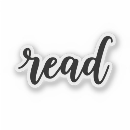 Sticker Minimalist Modern Cursive "read" Calligraphy (Devant)