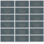 Sticker Minimalist Modern Dark Turquoise Mariage Adresse d (Devant)