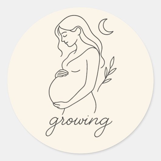 Sticker minimaliste en ligne de grossesse serene (Devant)