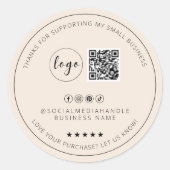 Sticker minimaliste en Merci Boho Personnalisé (Devant)