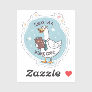 Sticker Minimaliste Grave Oie - Mème Drôle Oiseau