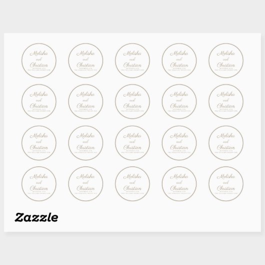 Sticker minimaliste Mariage moderne (Feuille)